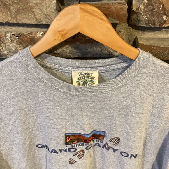 Vintage I Hiked the Grand Canyon Heather Grey Cotton Long Sleeve Tee - Picture 3 of 7
